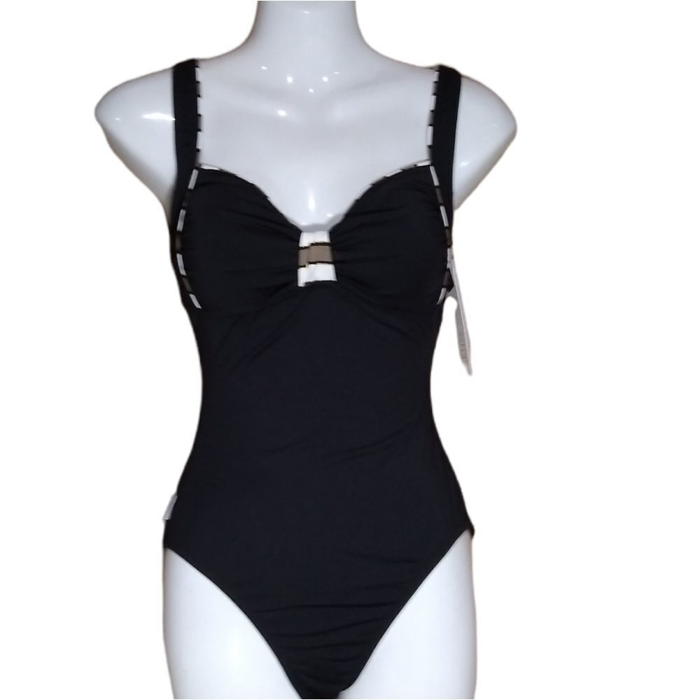 NEW CAPTIVA bra top black one piece swim S